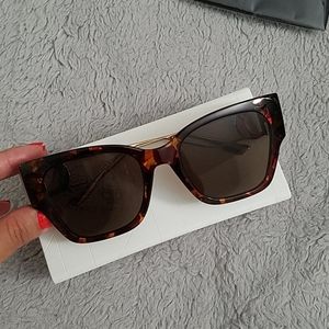 30MONTAIGNE1 Tortoise Rectangular Sunglasses